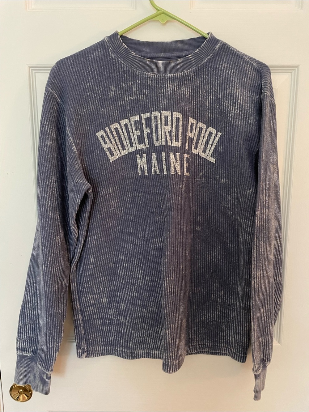 Biddeford Pool Maine Corded Long Sleeve Sweatshirt - Faded Blue